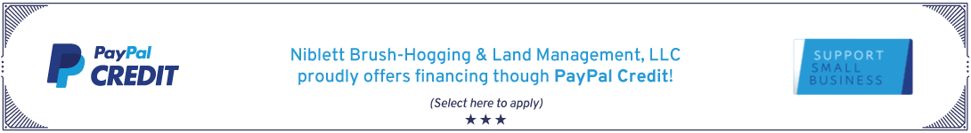 Niblett Brush-Hogging & Land Management, LLC Accepts PayPal Financing